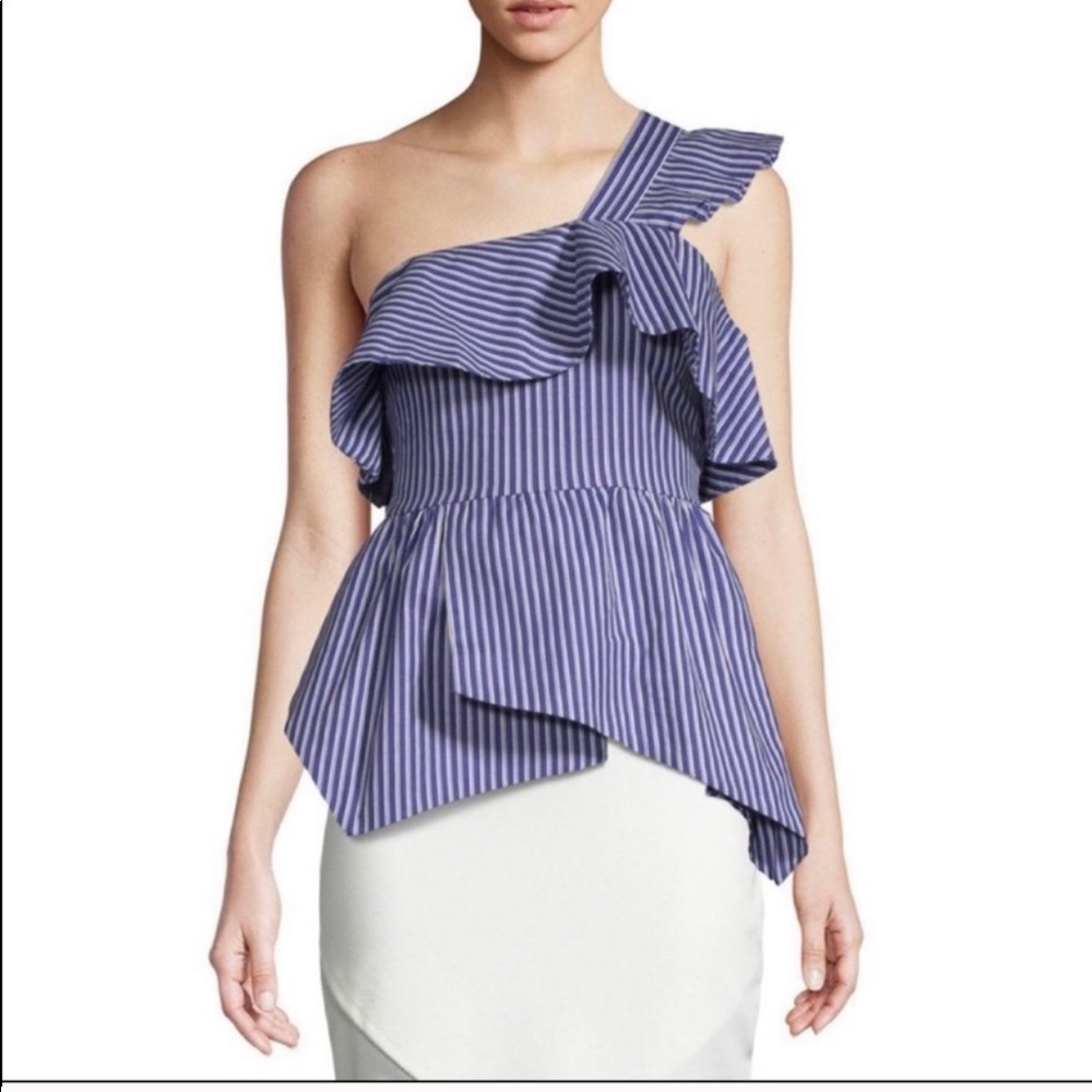 Asymmetrical striped top